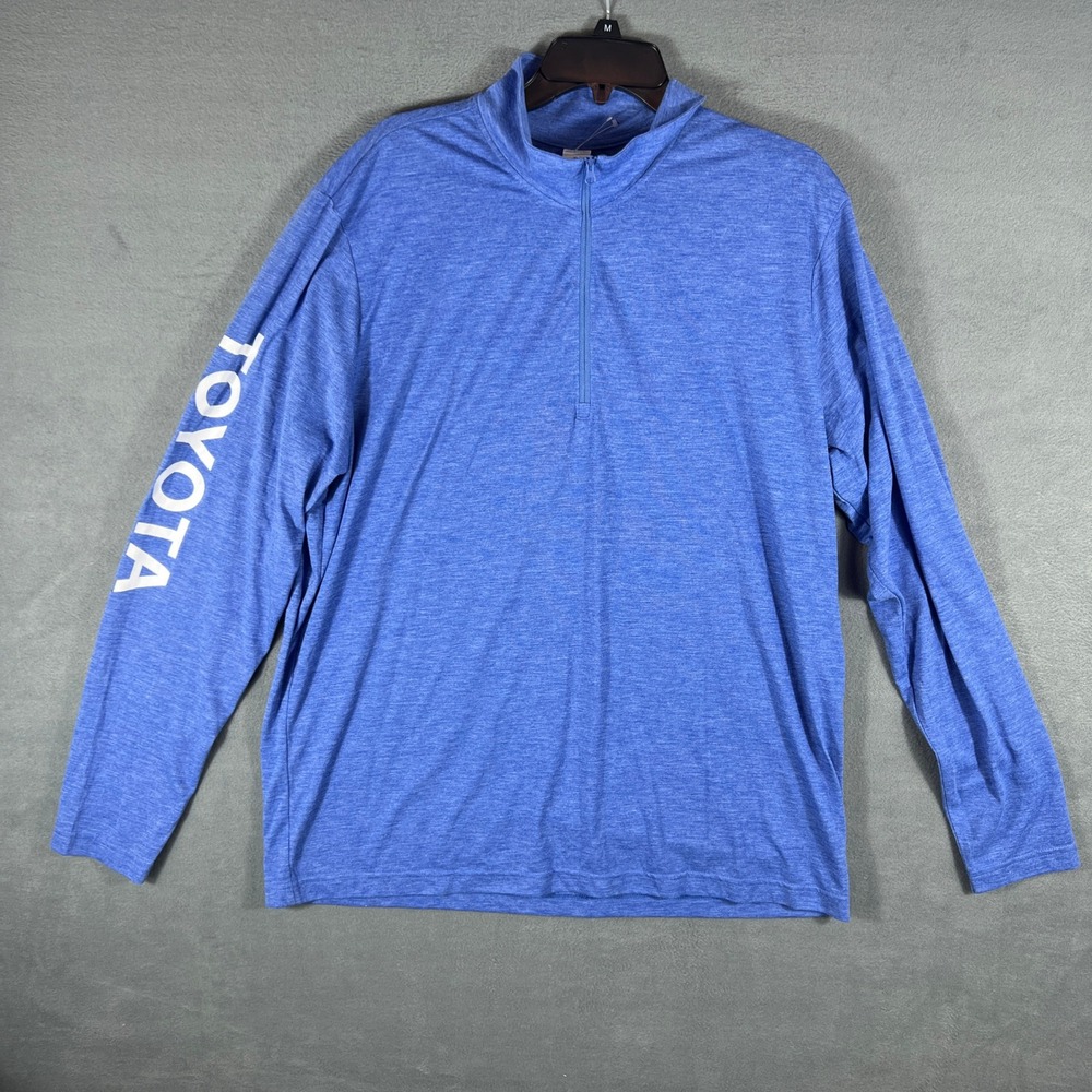 Sport-Tek Mens 1/4 Zip Pullover XL Blue Heather Toyota Graphic Long Sleeve